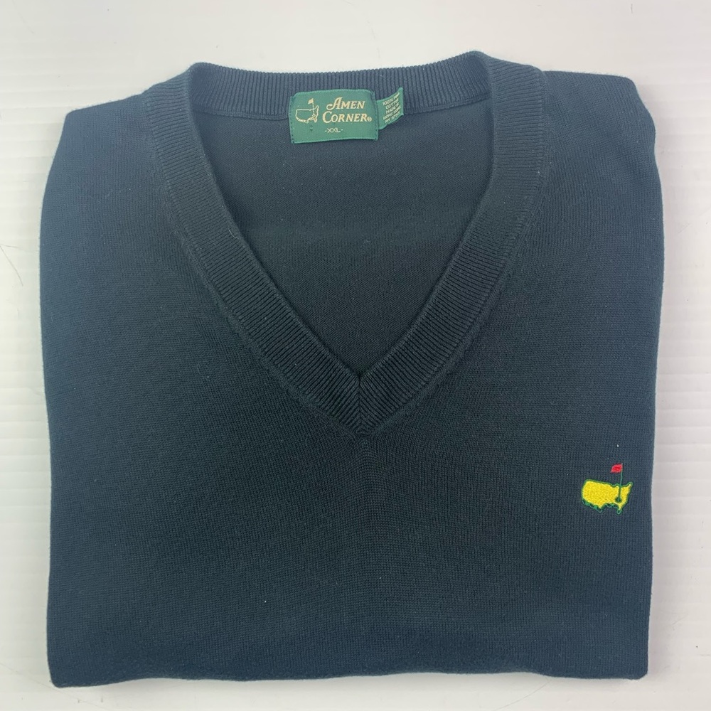 AMEN CORNER Mens Pima Pima Cotton Golf V Neck Pullover Vest size XXL Black